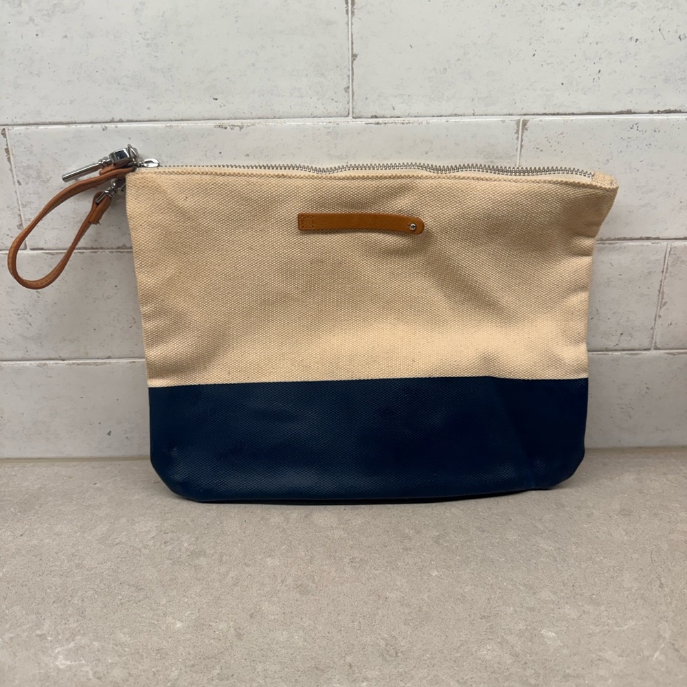 KEEP Collective.  Two-Tone Canvas and Leather Clutch